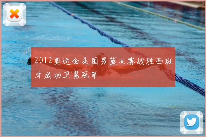 2012奥运会美国男篮决赛战胜西班牙成功卫冕冠军